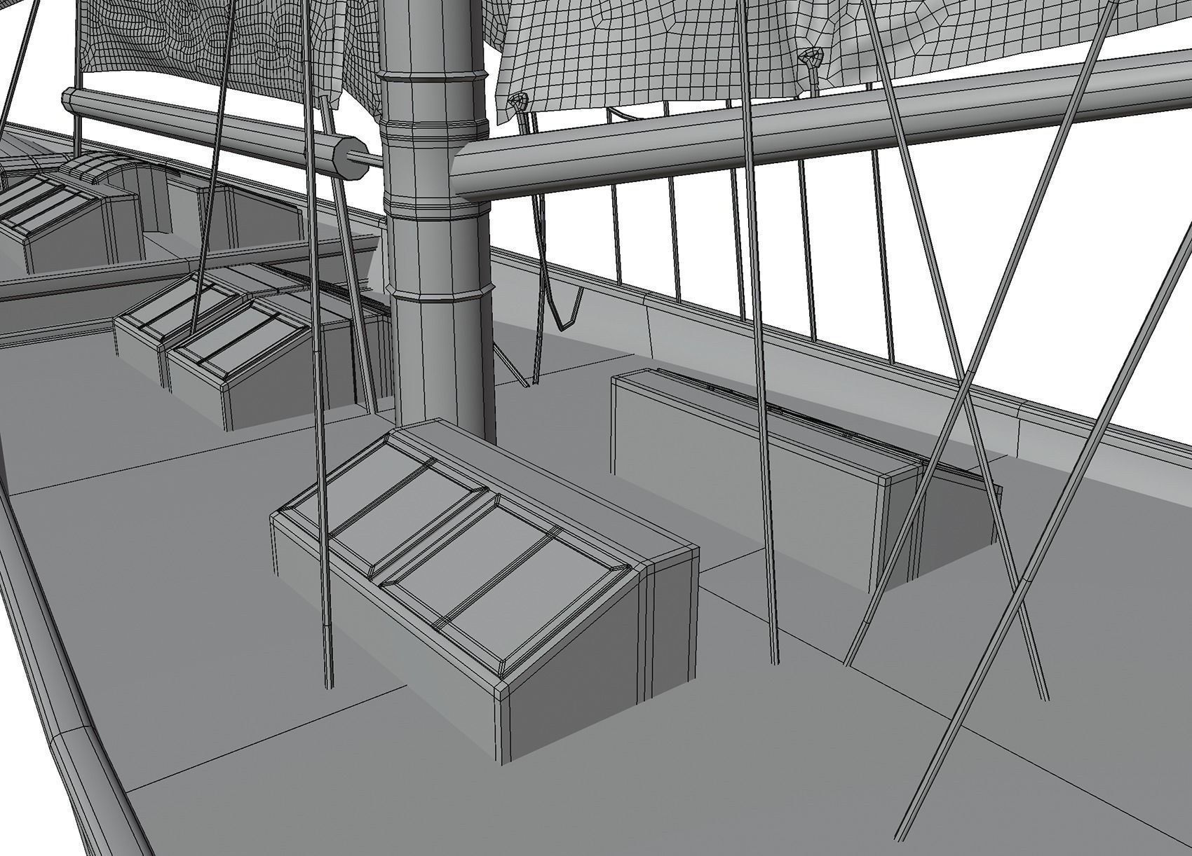 Recreation sailboat 3D model_6