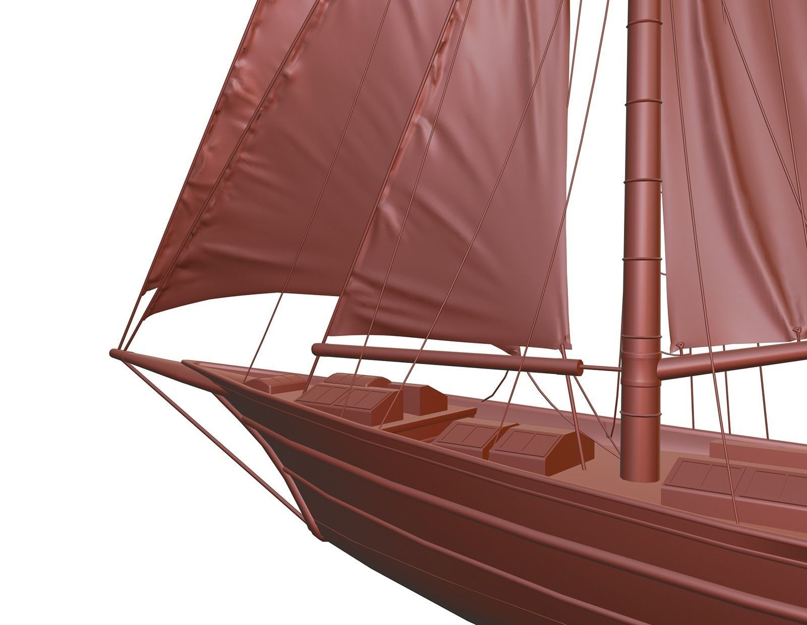 Recreation sailboat 3D model_10