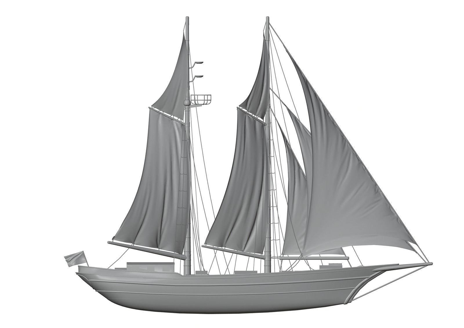 Recreation sailboat 3D model_2