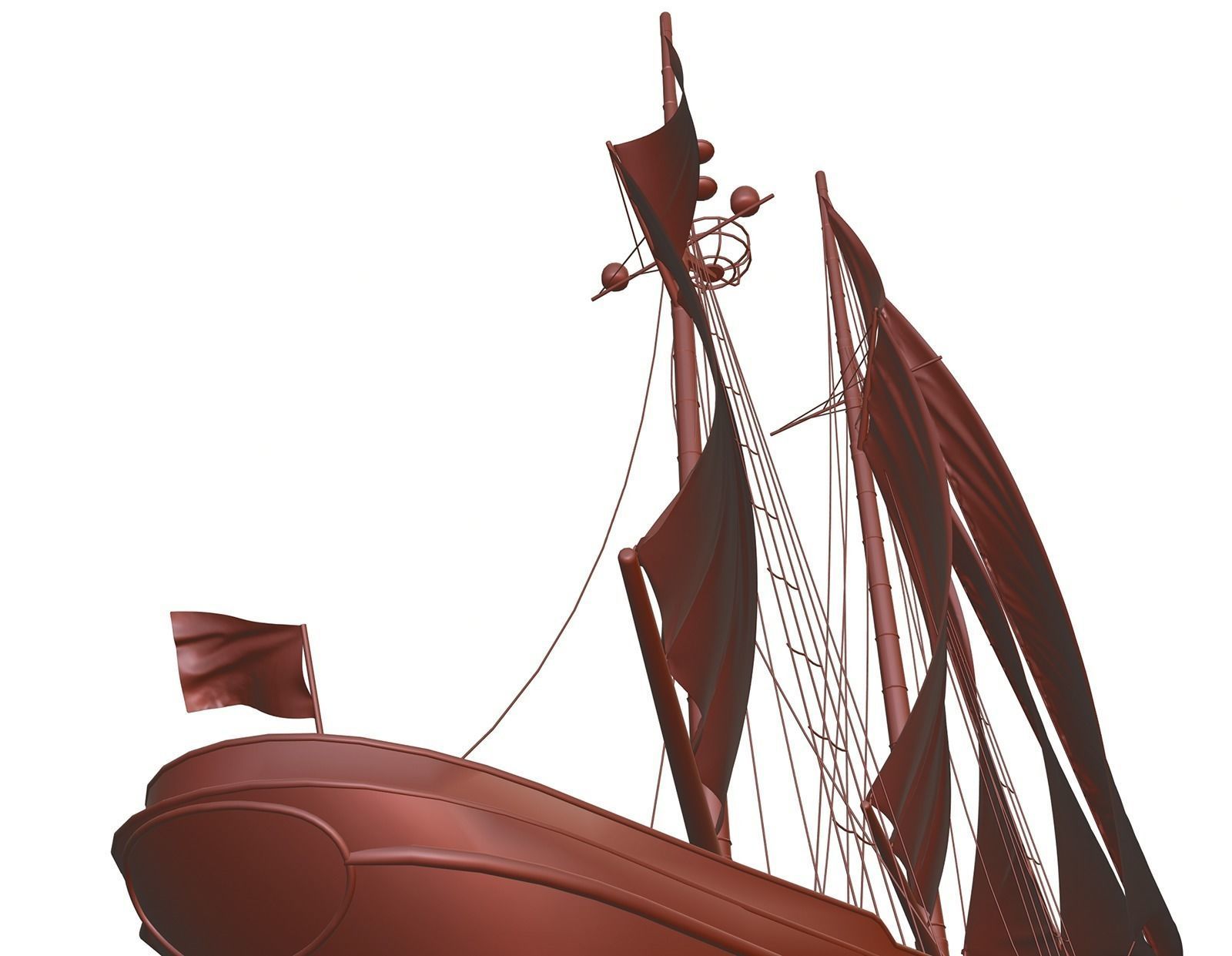 Recreation sailboat 3D model_9