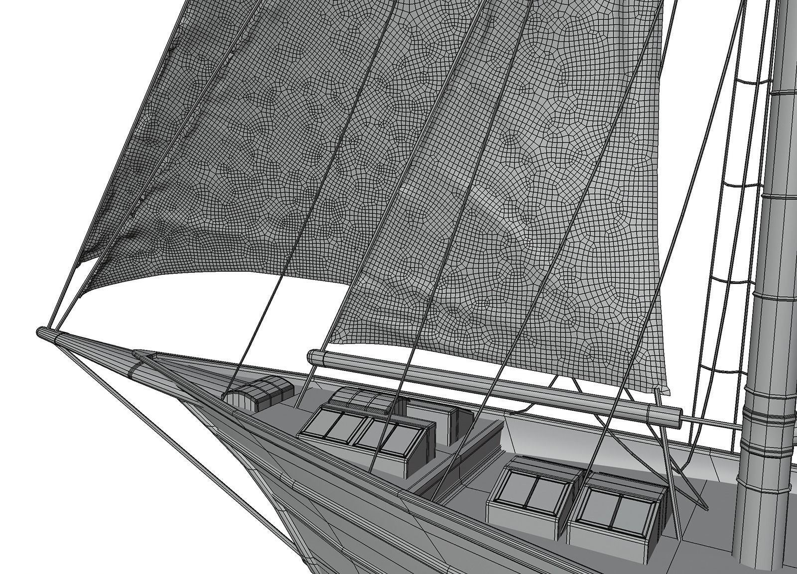 Recreation sailboat 3D model_5
