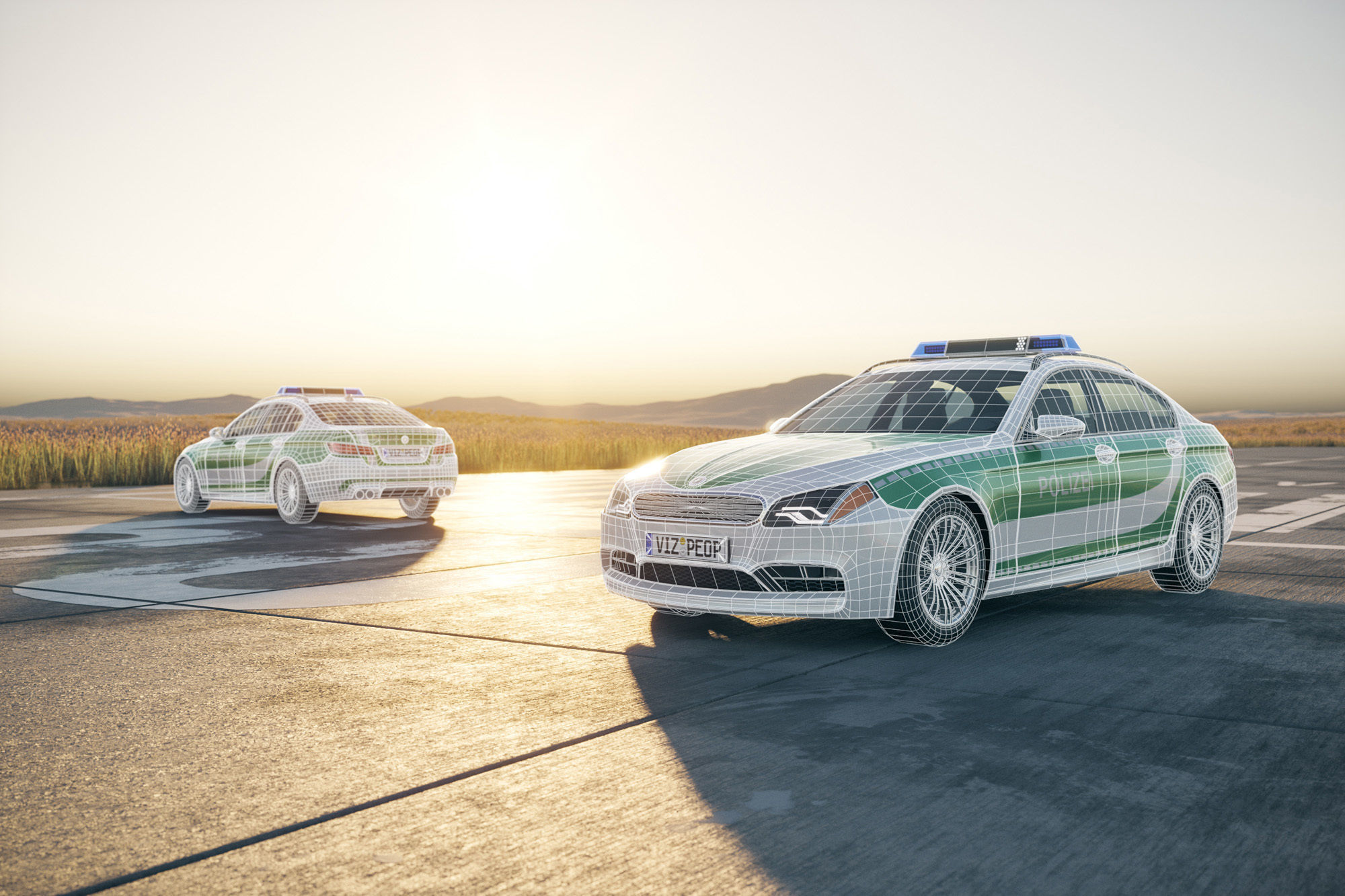 Police car unbranded 3D model_1