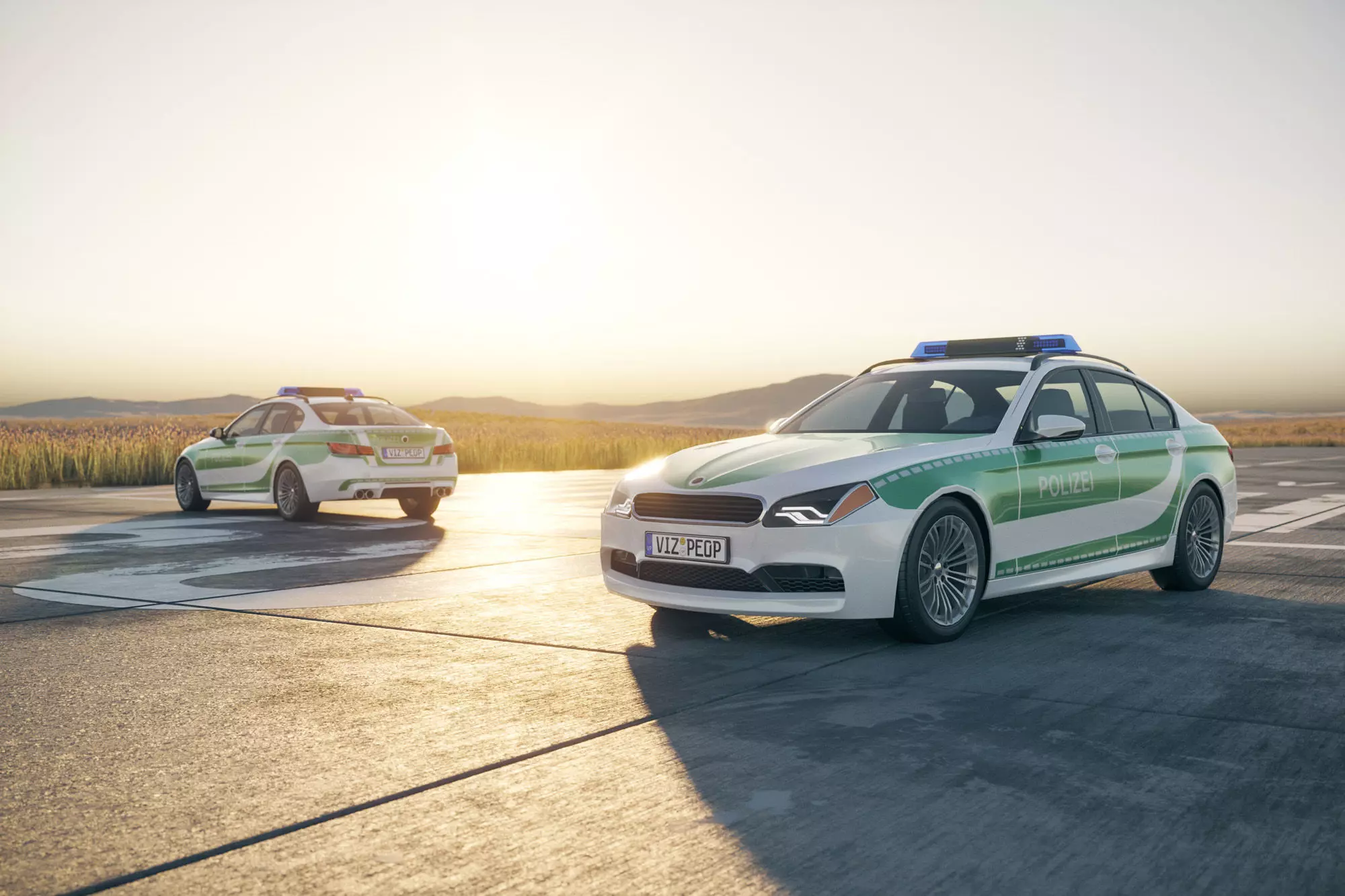 Police car unbranded 3D model_0