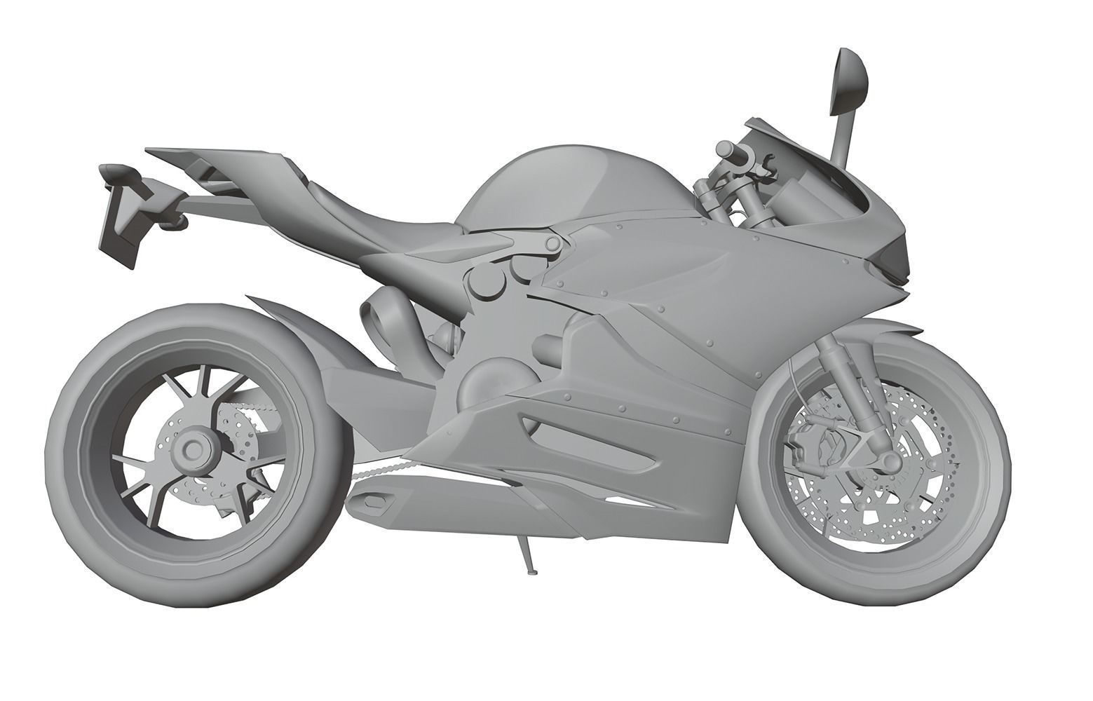 Racing motorbike unbranded 3D model_2