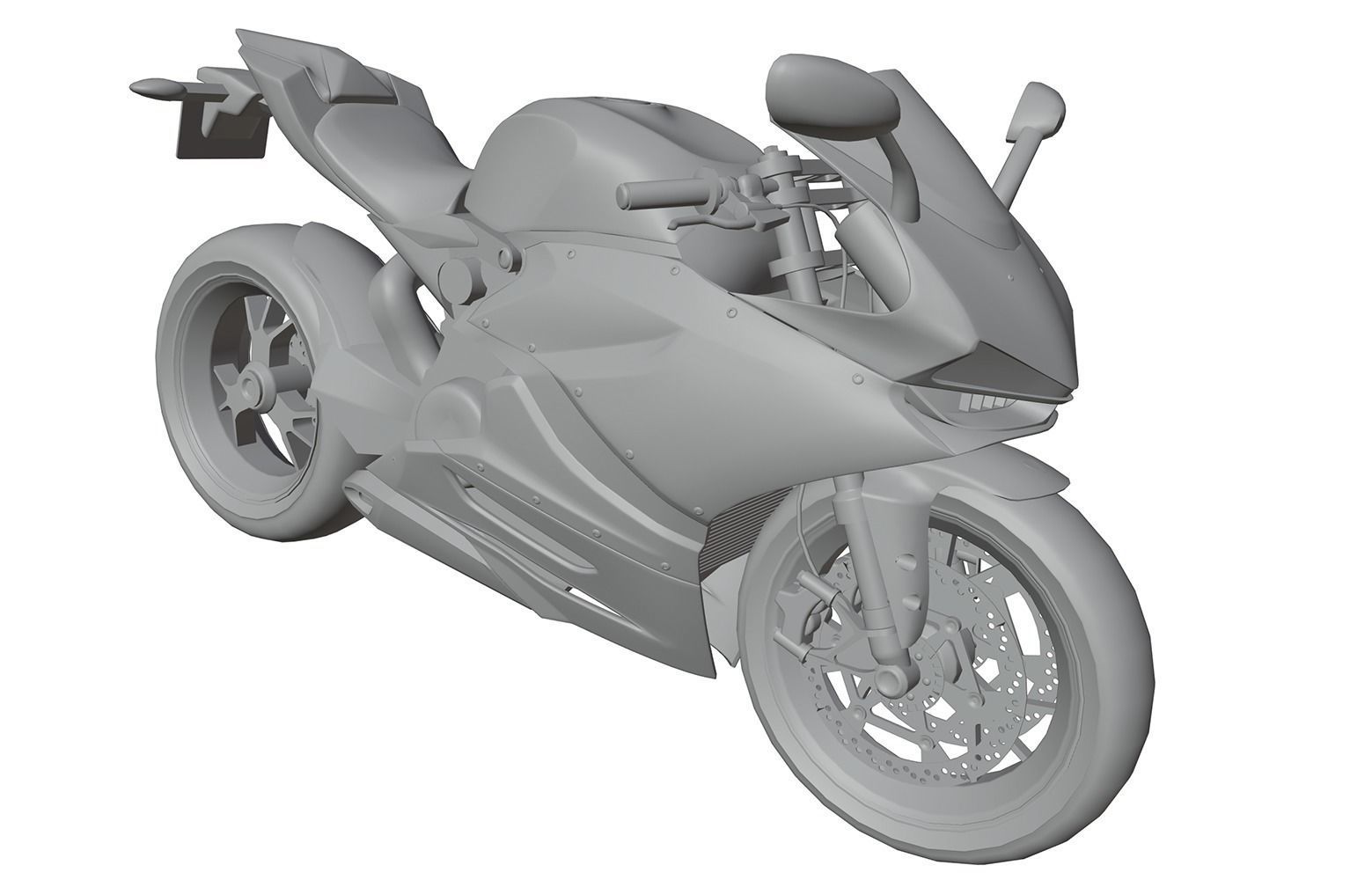 Racing motorbike unbranded 3D model_3