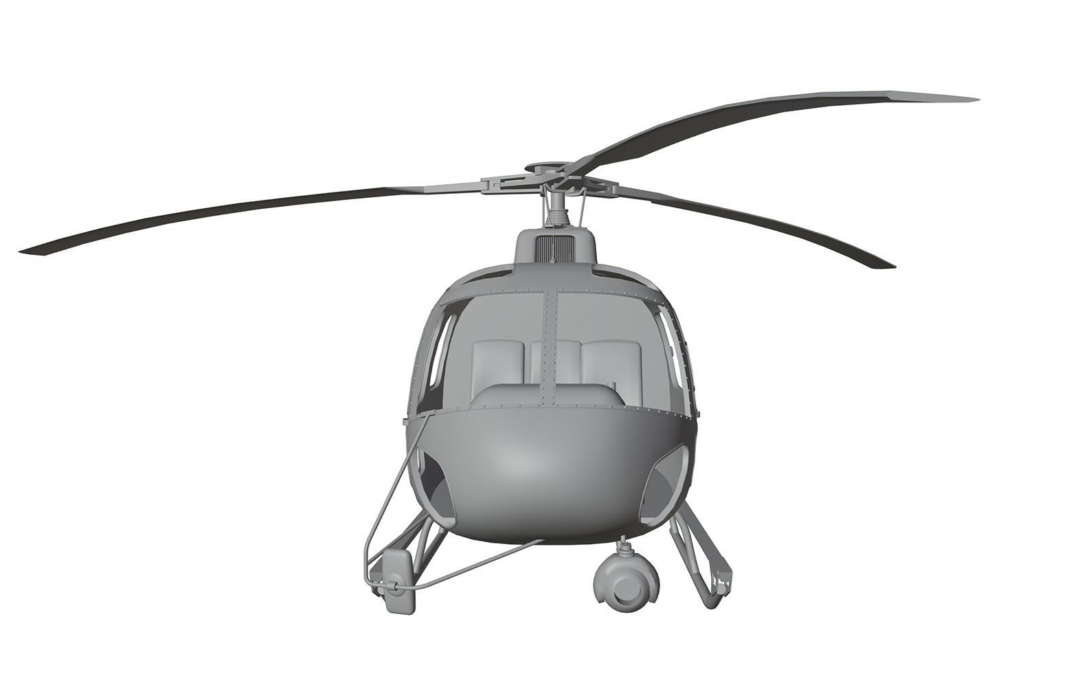 Military helicopter 3D model_2