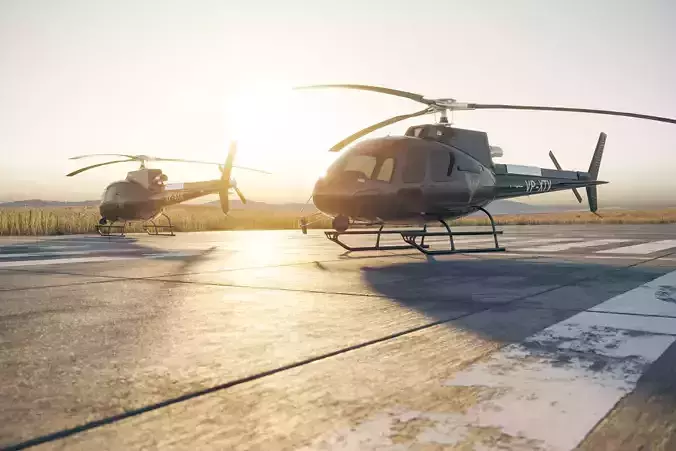 Military helicopter 3D model