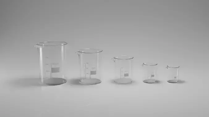 Laboratory Beaker Set 50-1000ml 3D model