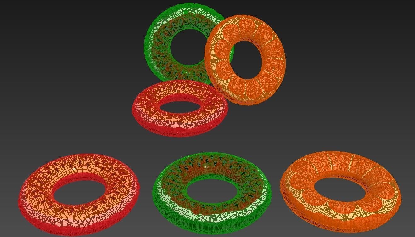 Inflatable Swimming Ring Fruit 3D model_6