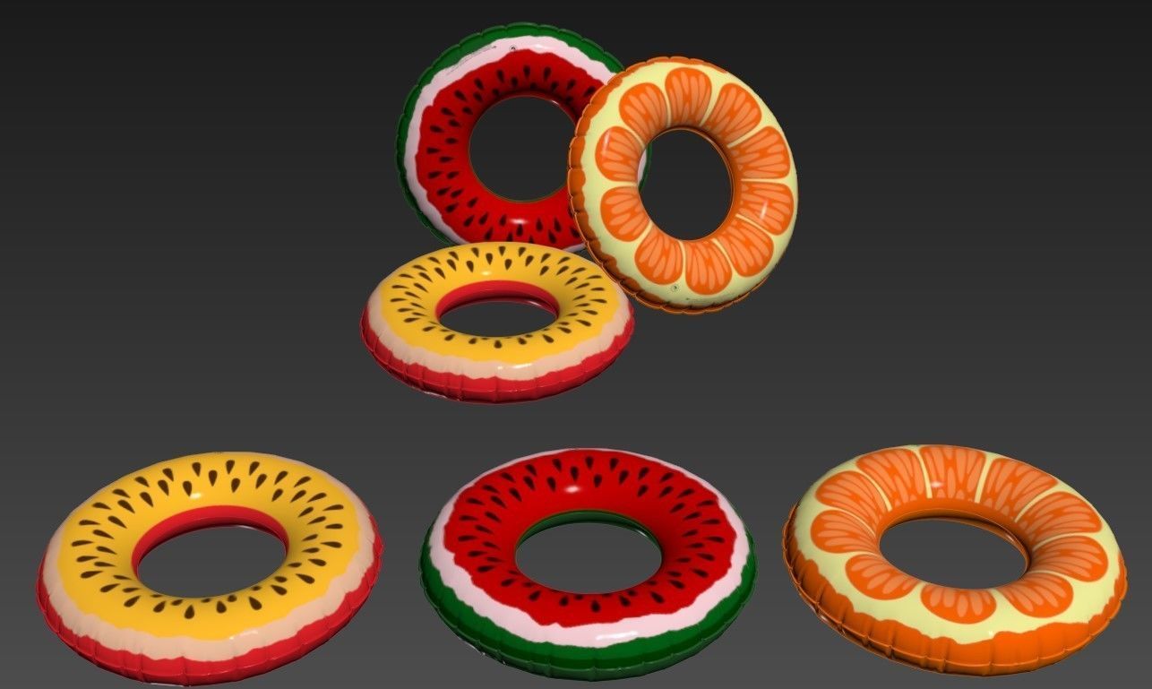 Inflatable Swimming Ring Fruit 3D model_5