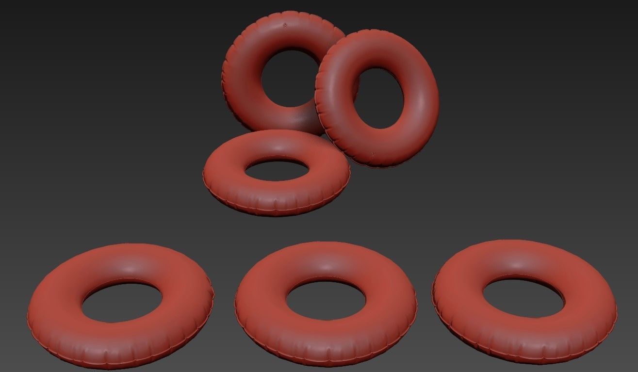 Inflatable Swimming Ring Fruit 3D model_4