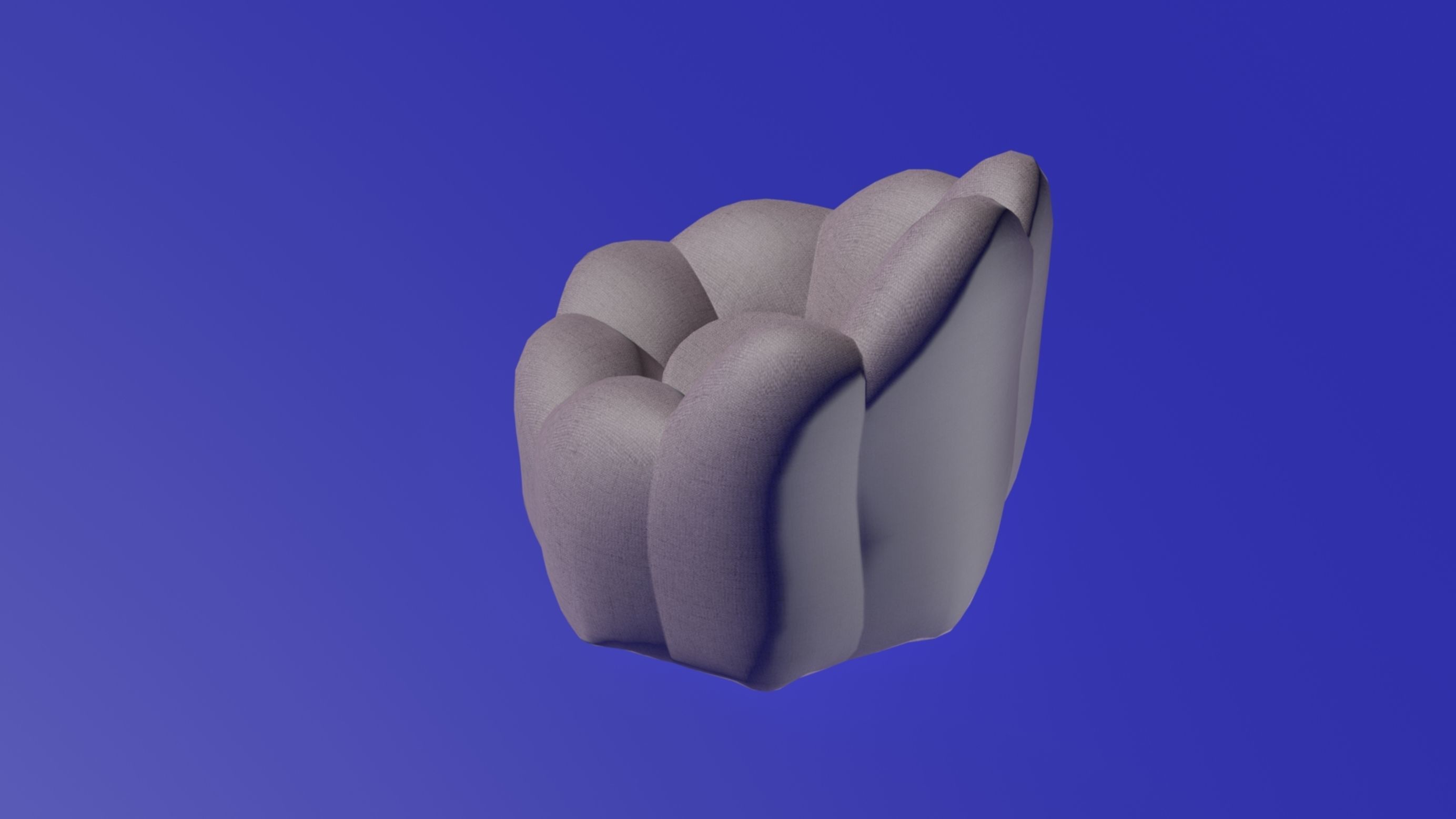 Round sofa little settle 3D model_4