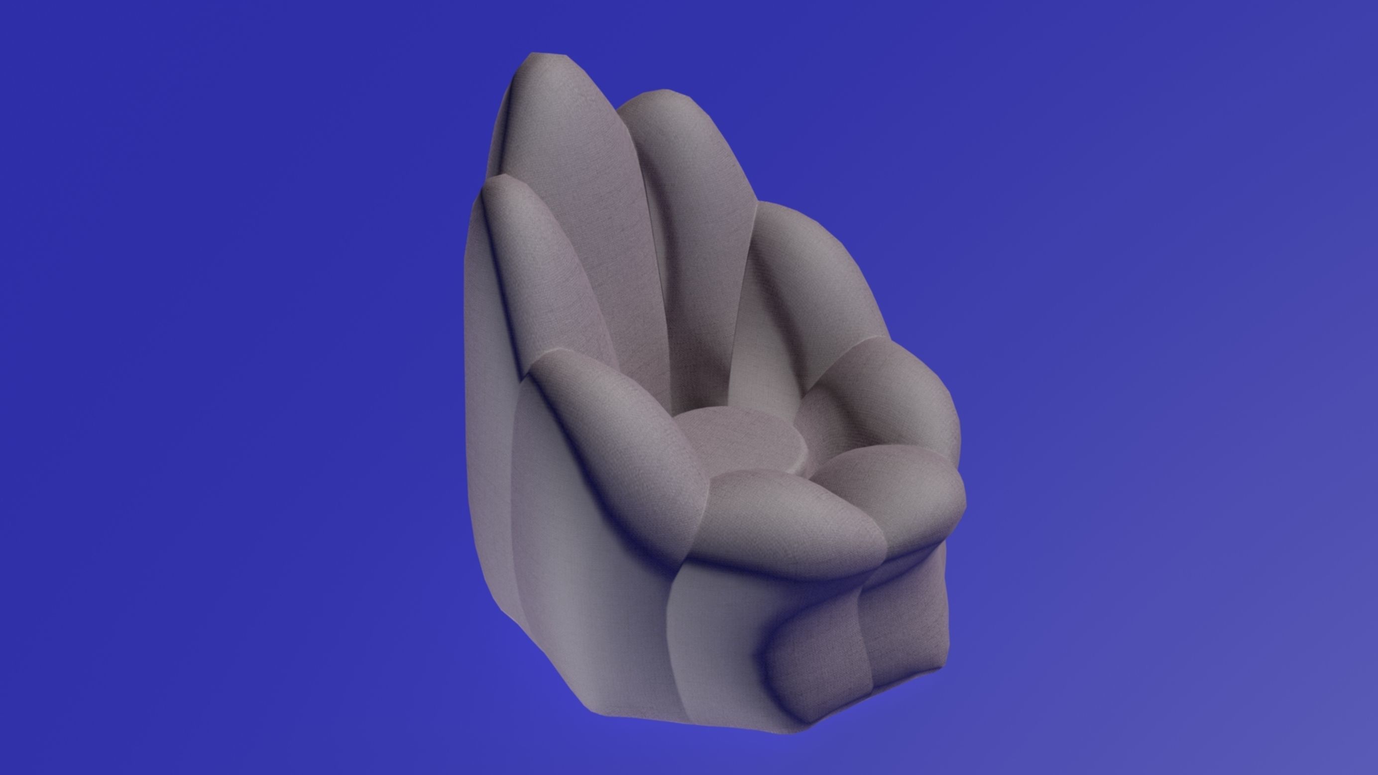 Round sofa little settle 3D model_2