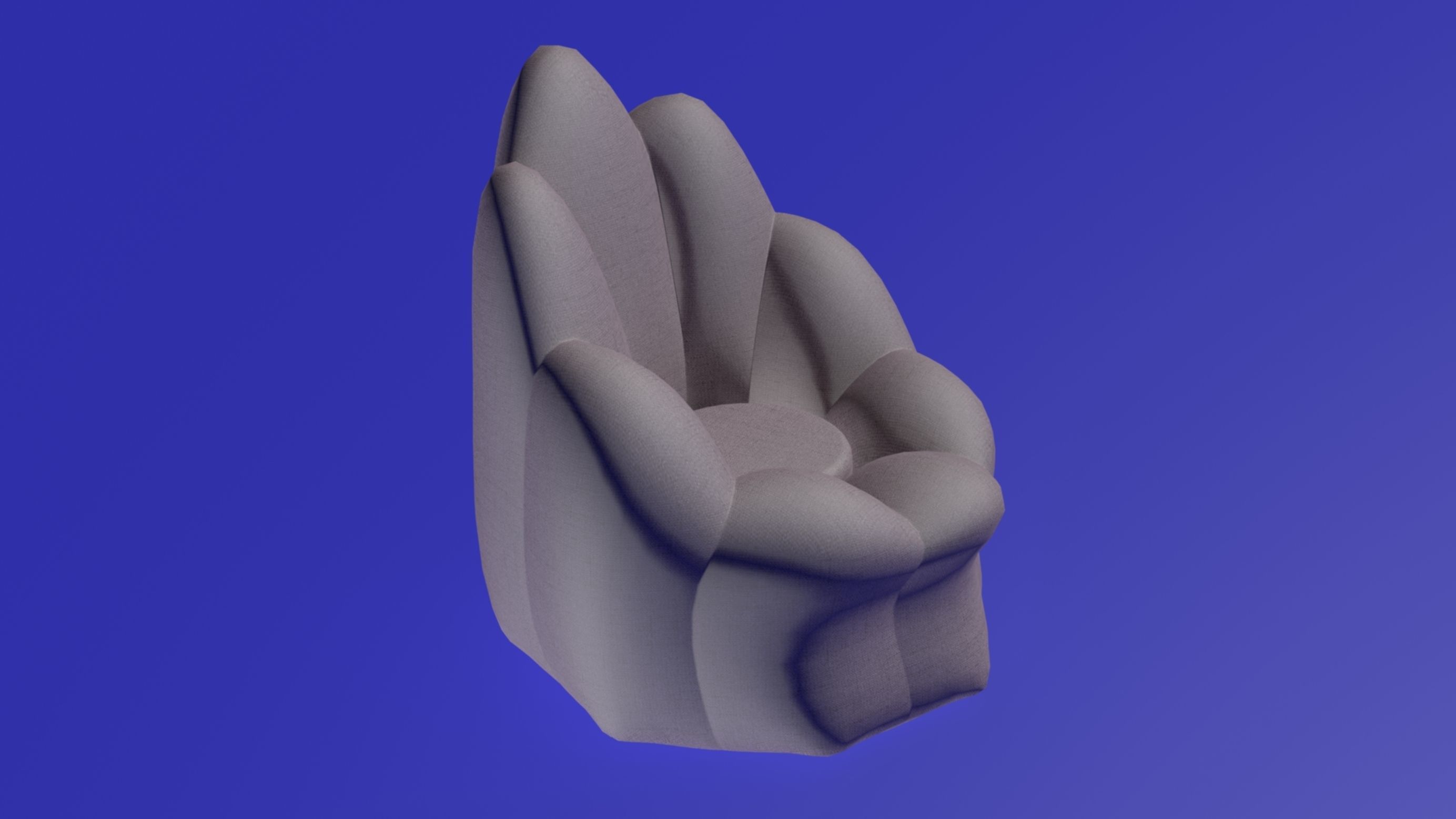 Round sofa little settle 3D model_3
