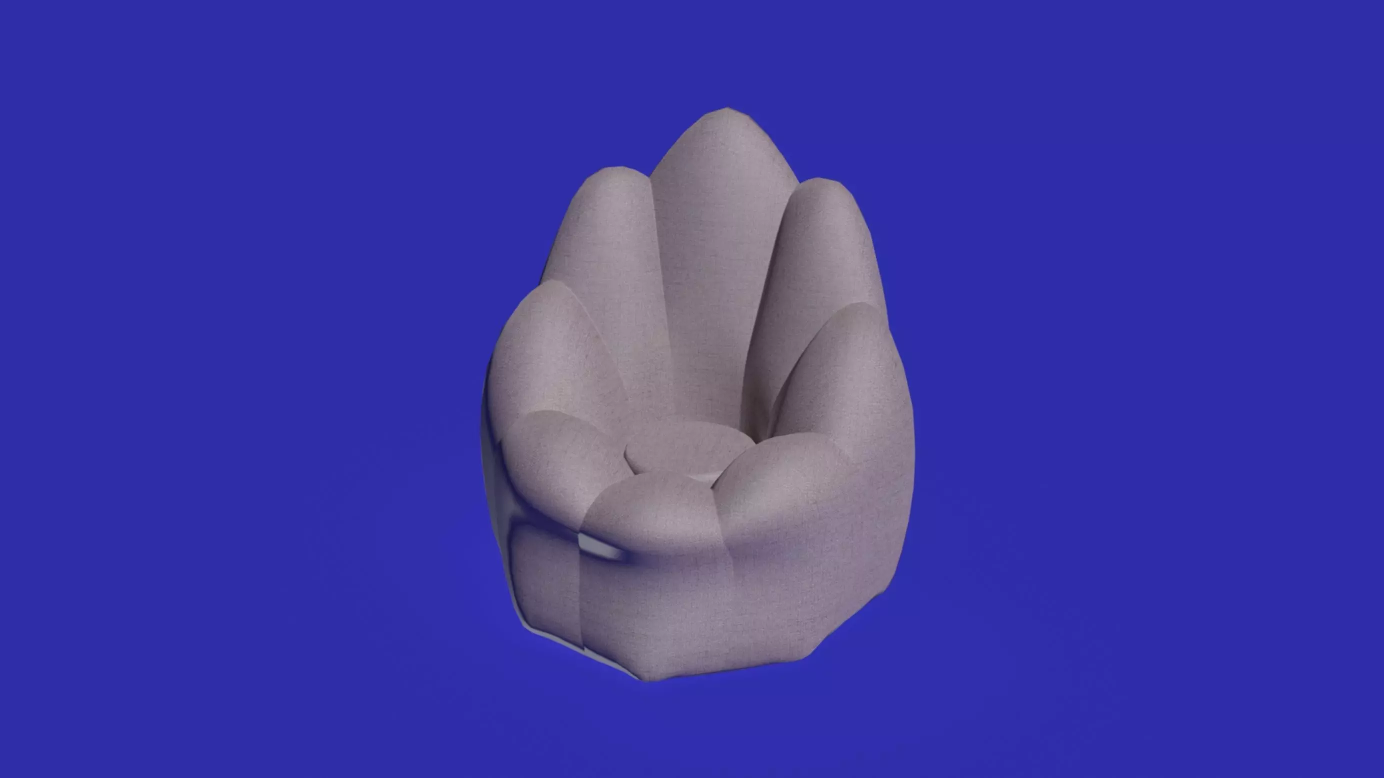Round sofa little settle 3D model_0