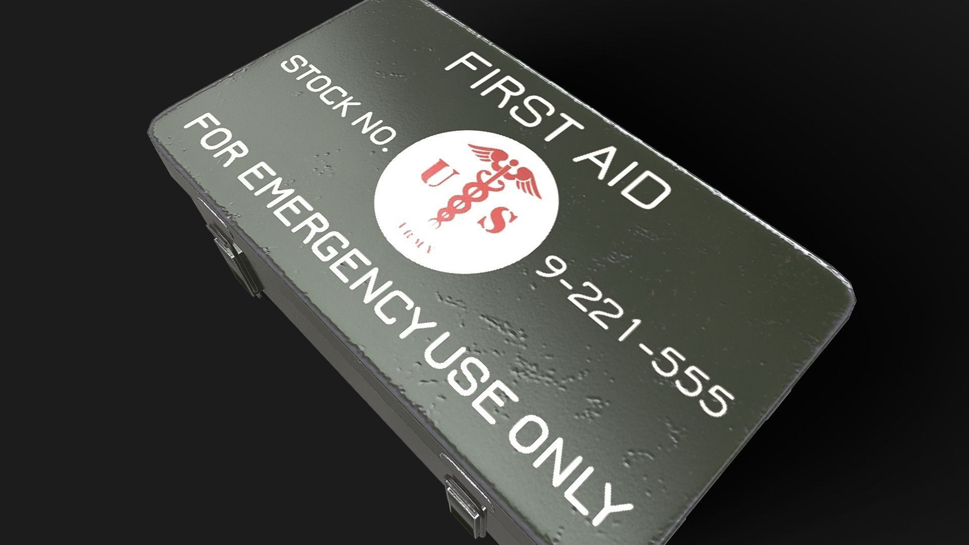 Military First Aid Kit Low-poly 3D model_7
