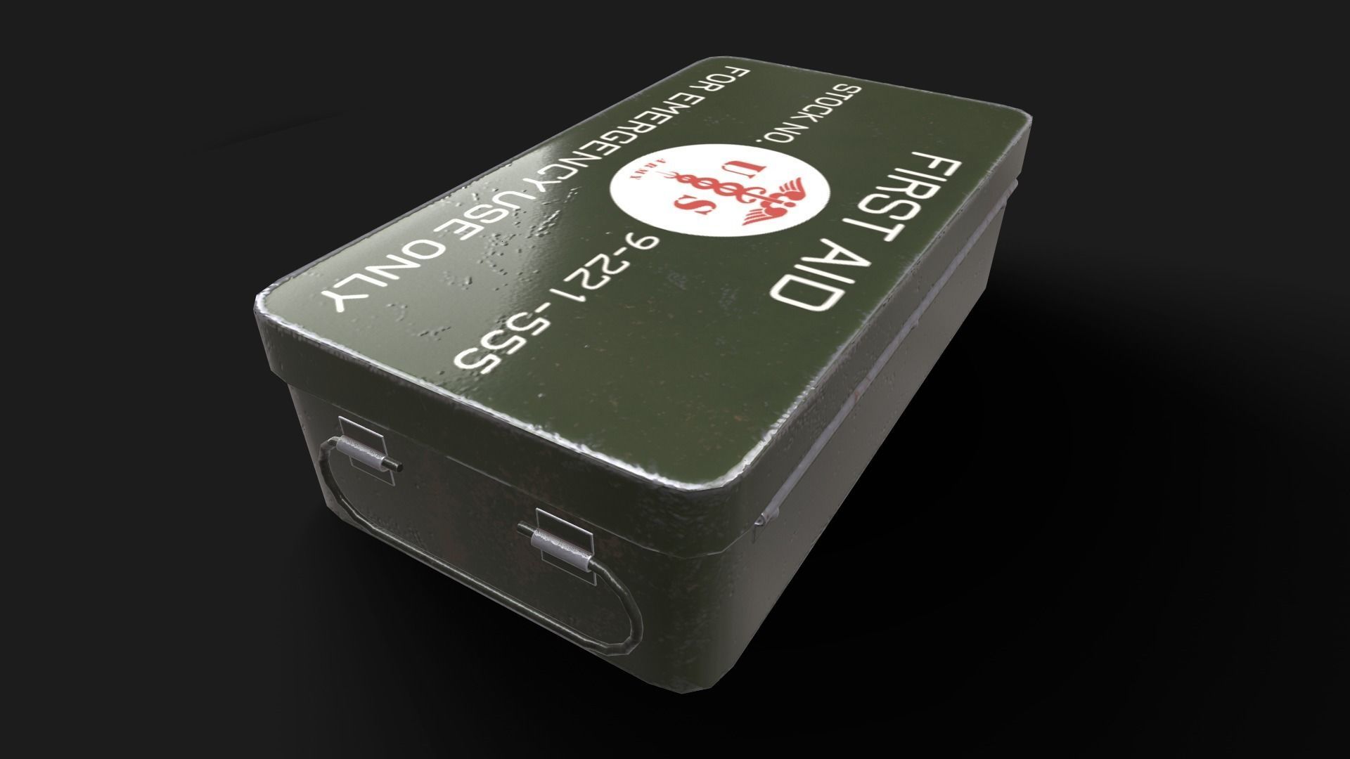 Military First Aid Kit Low-poly 3D model_4