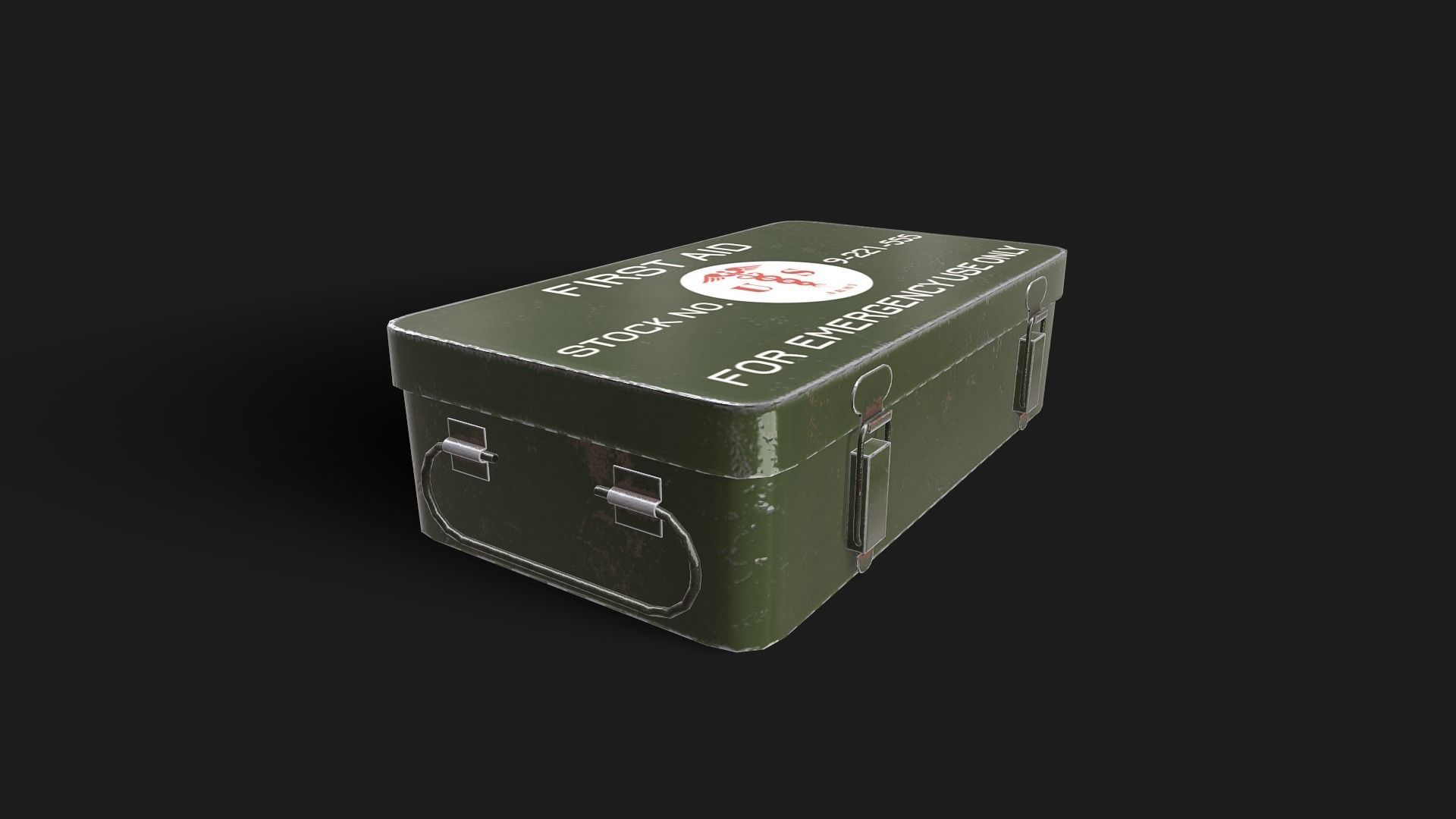 Military First Aid Kit Low-poly 3D model_3