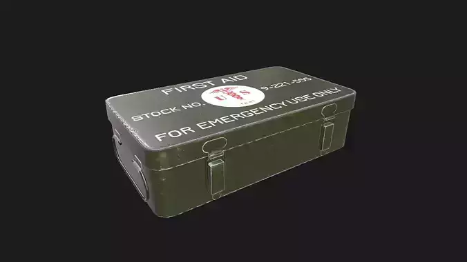 Military First Aid Kit Low-poly 3D model