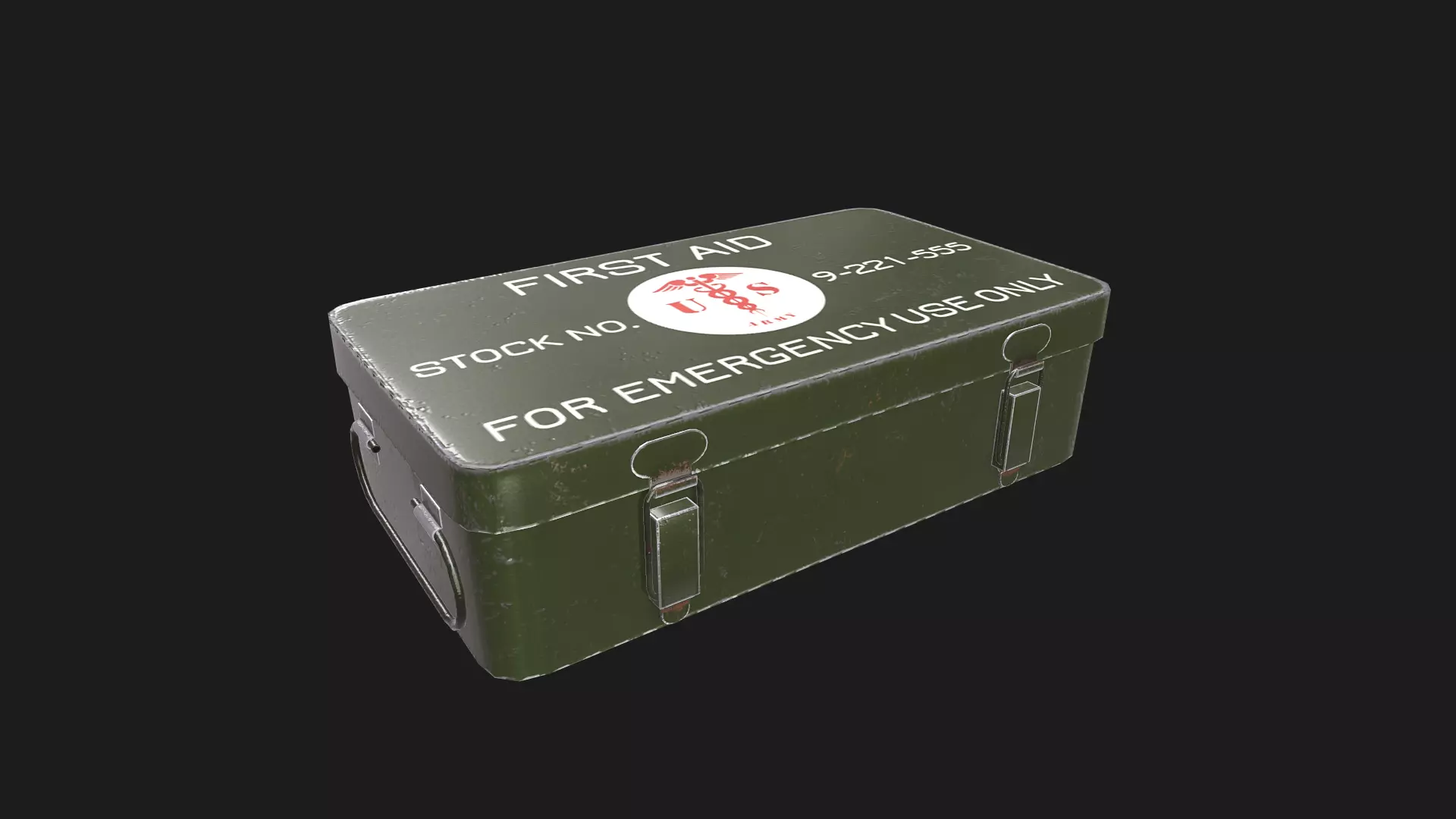 Military First Aid Kit Low-poly 3D model_0