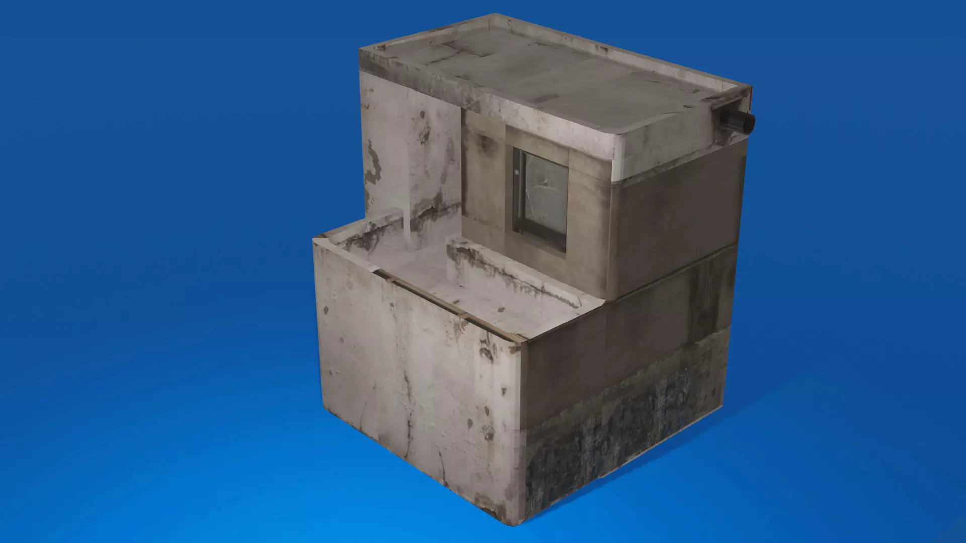 Derelict building Low-poly 3D model