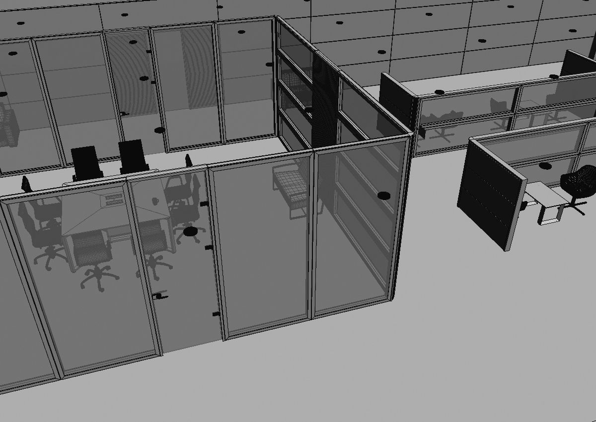 office interior partition pr2-522 3D model_35