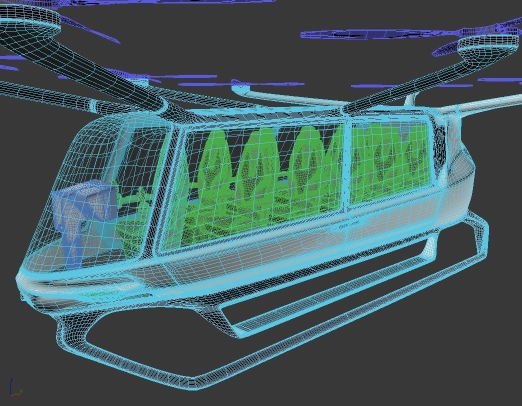 Hydrogen powered Air Bus with Interior 3D model_4