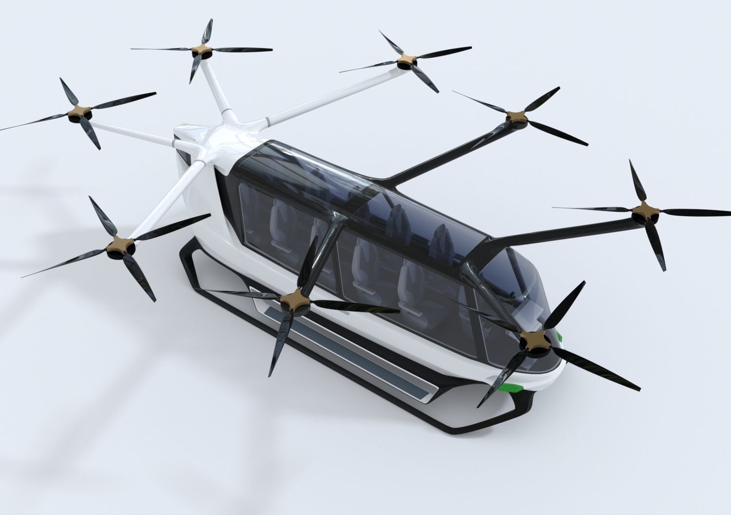 Hydrogen powered Air Bus with Interior 3D model_8