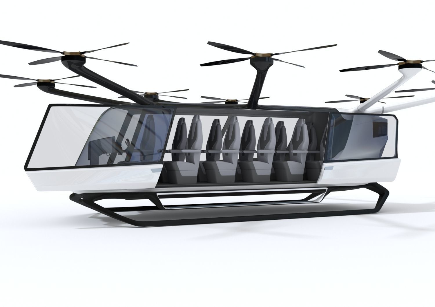 Hydrogen powered Air Bus with Interior 3D model_12