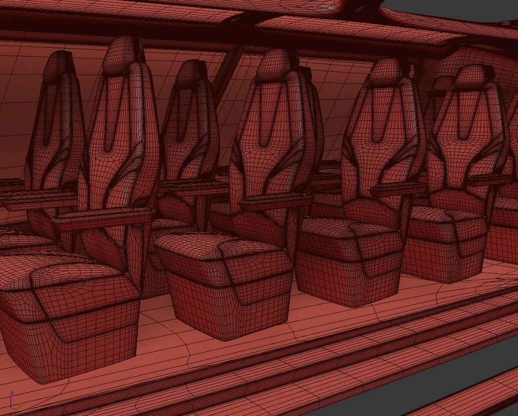 Hydrogen powered Air Bus with Interior 3D model_27