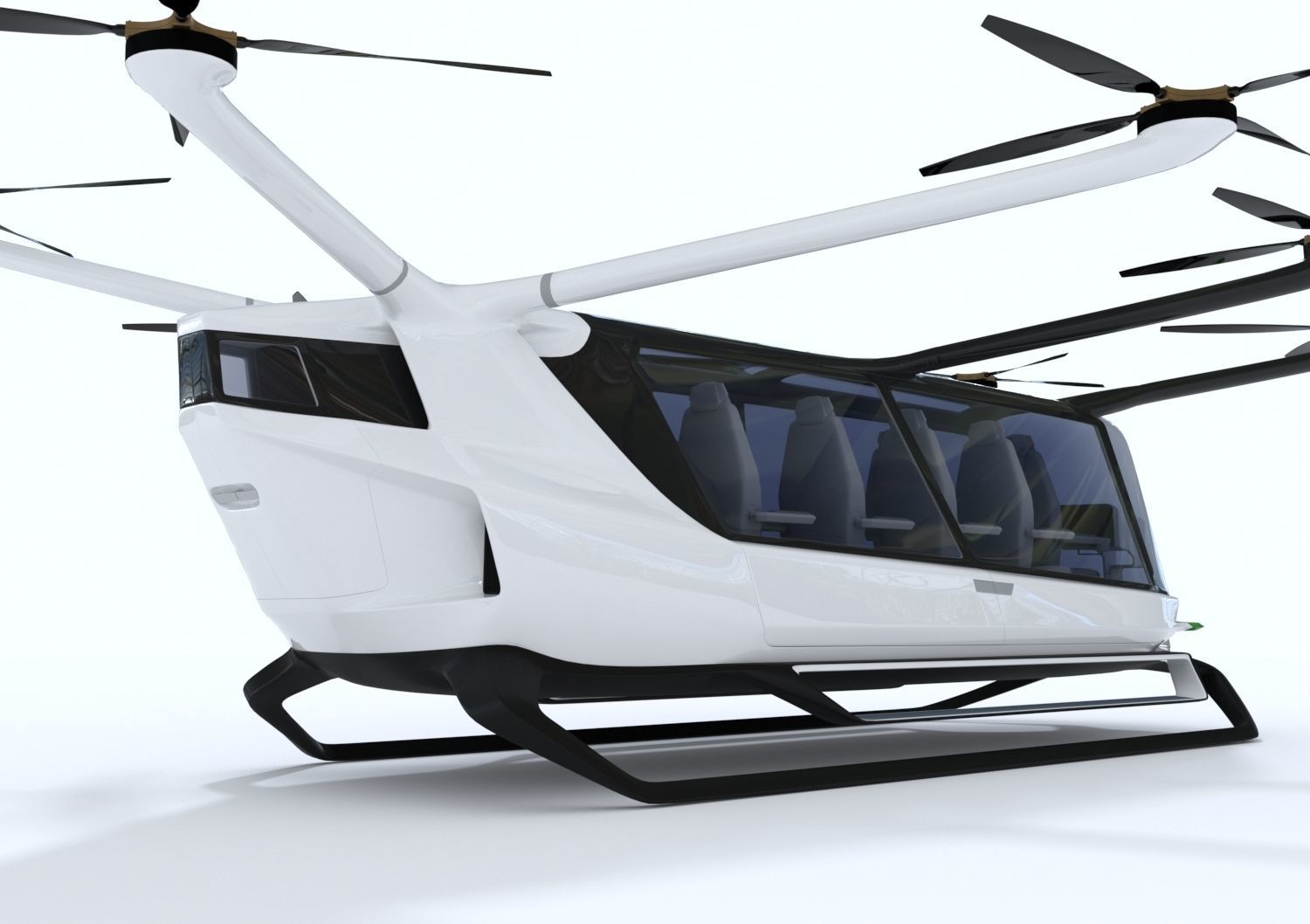 Hydrogen powered Air Bus with Interior 3D model_6