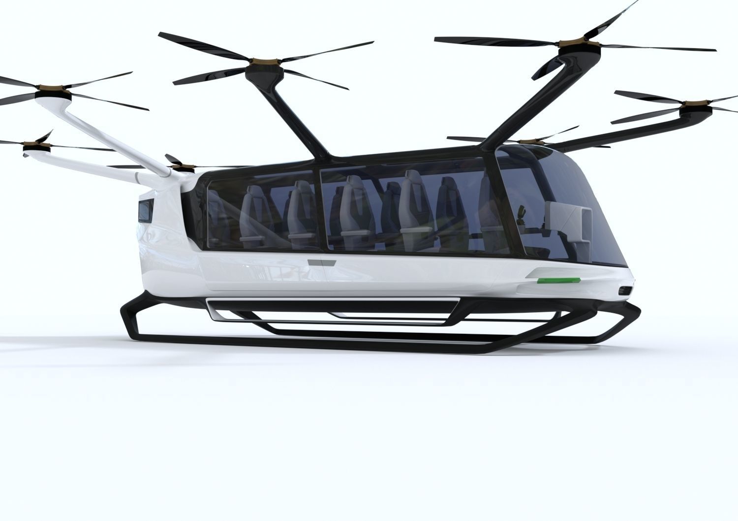 Hydrogen powered Air Bus with Interior 3D model_3