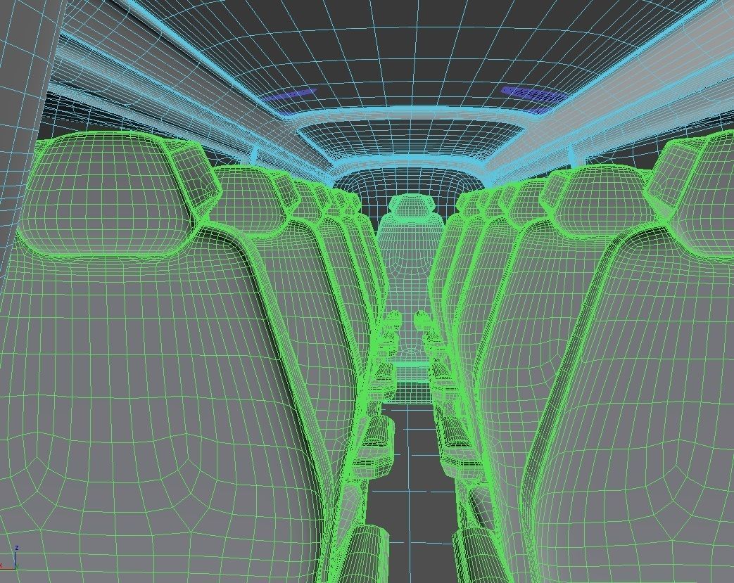 Hydrogen powered Air Bus with Interior 3D model_29