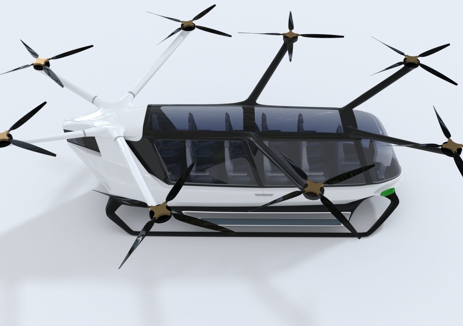 Hydrogen powered Air Bus with Interior 3D model_9