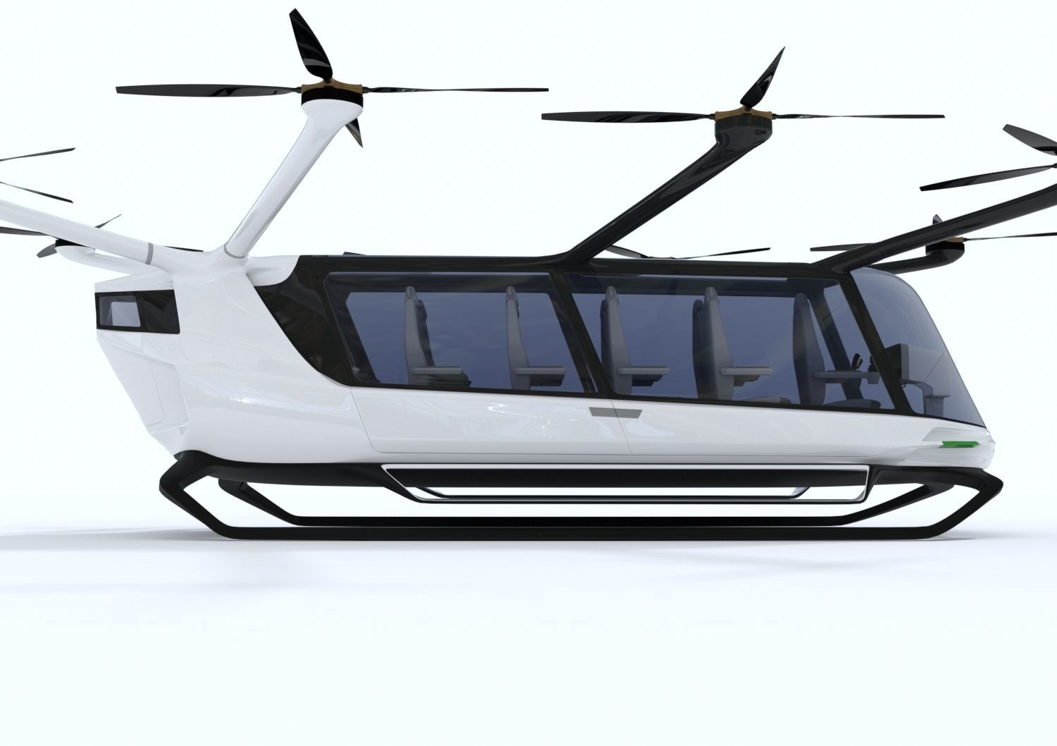 Hydrogen powered Air Bus with Interior 3D model_5