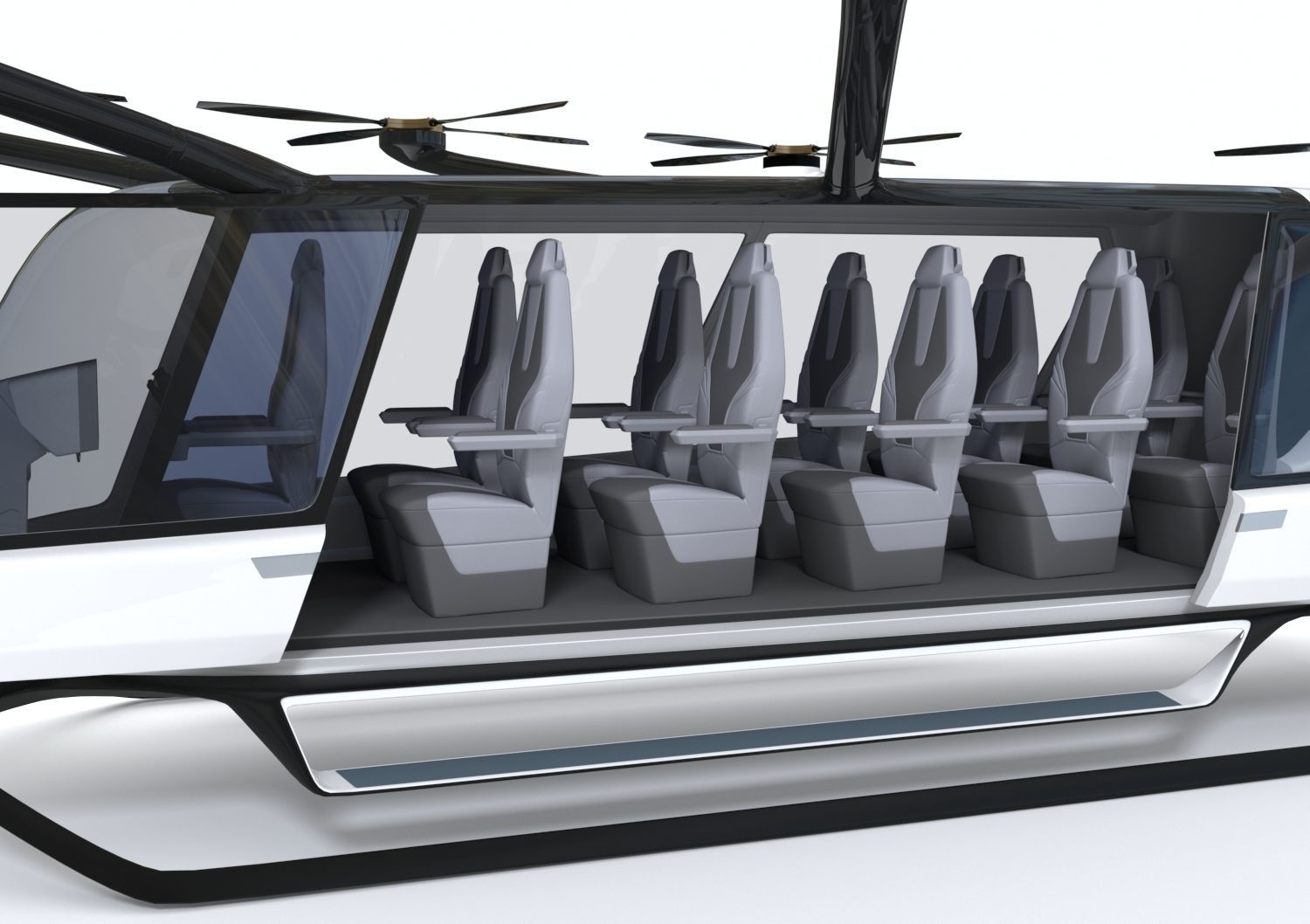 Hydrogen powered Air Bus with Interior 3D model_13