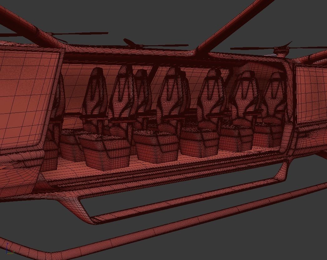 Hydrogen powered Air Bus with Interior 3D model_26