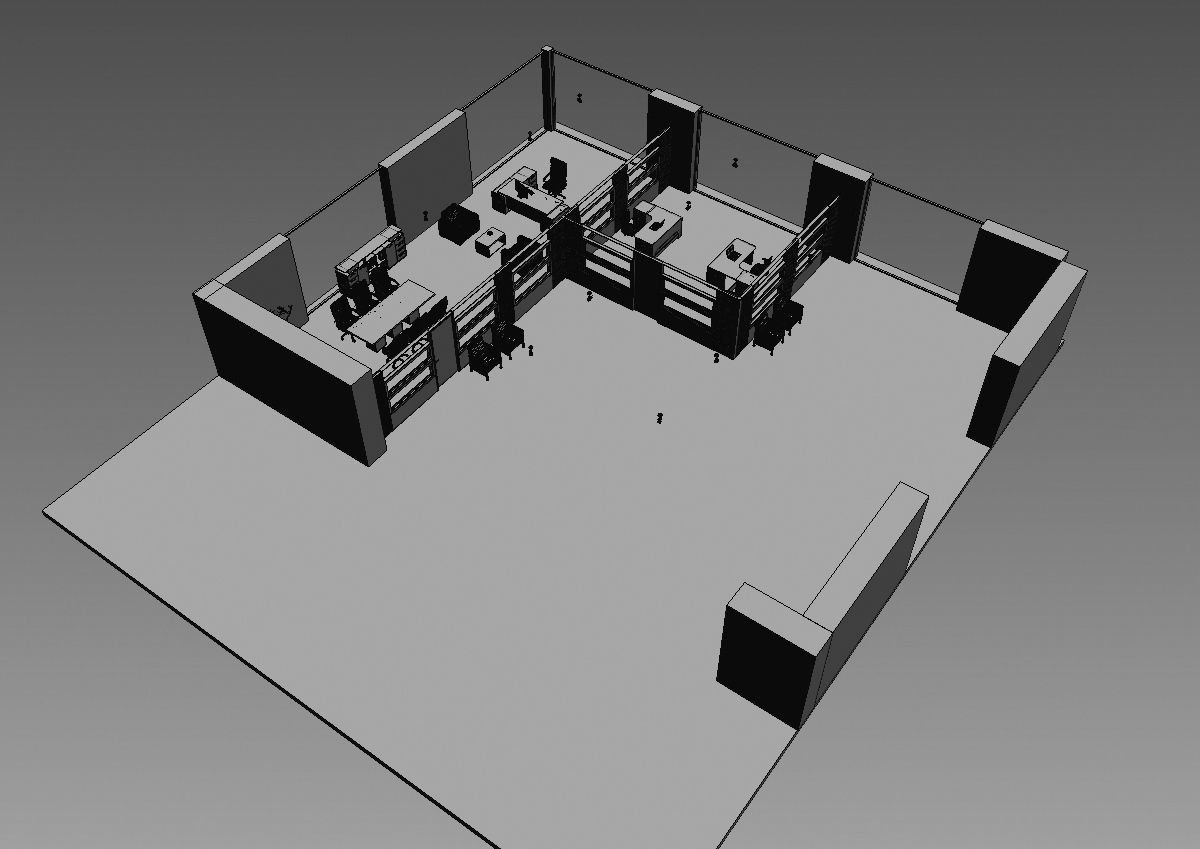 office interior partition pr2-722 3D model_5