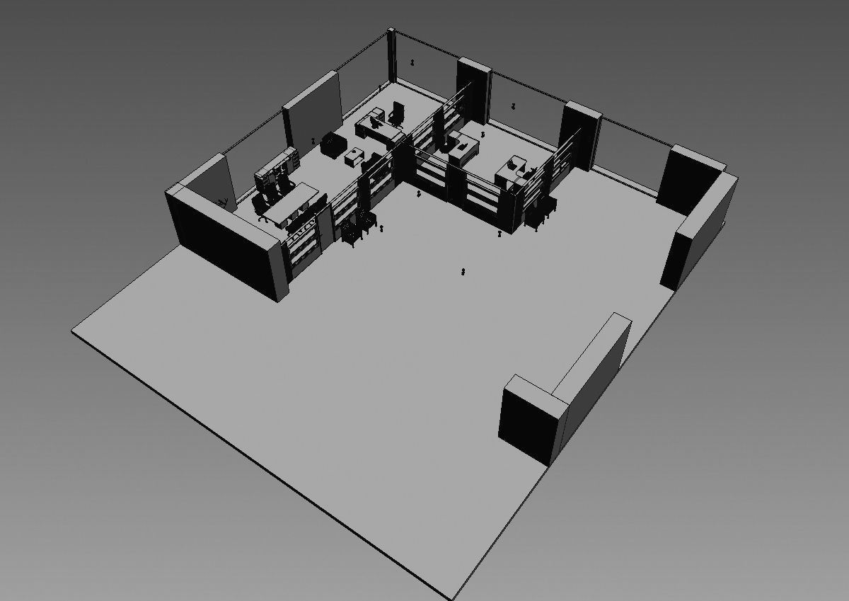 office interior partition pr2-722 3D model_2