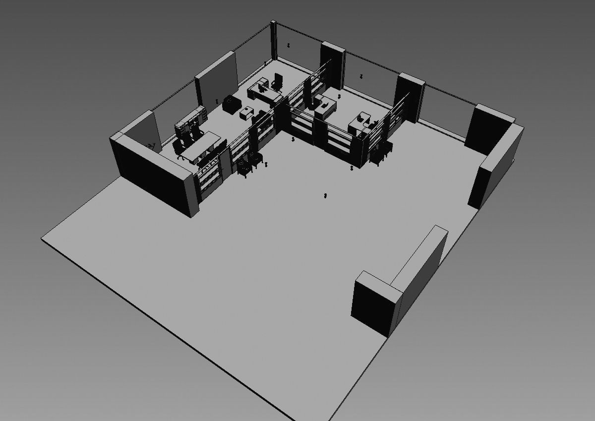 office interior partition pr2-722 3D model_3