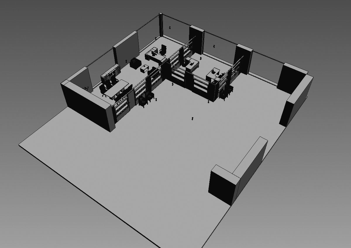 office interior partition pr2-722 3D model_4