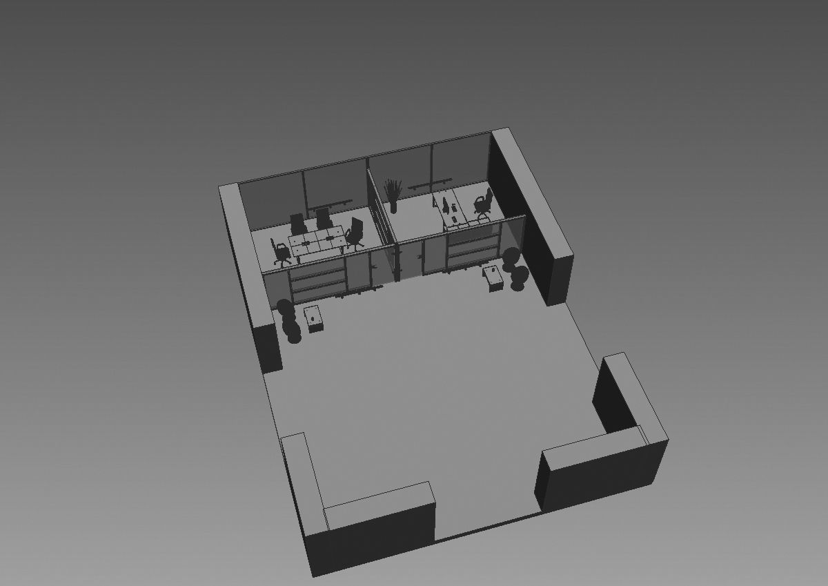 office  interior partition pr-822 a04 3D model_10