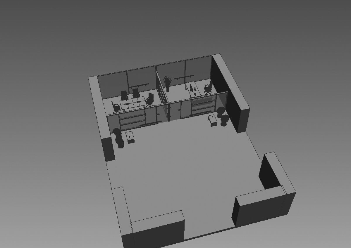 office  interior partition pr-822 a04 3D model_15