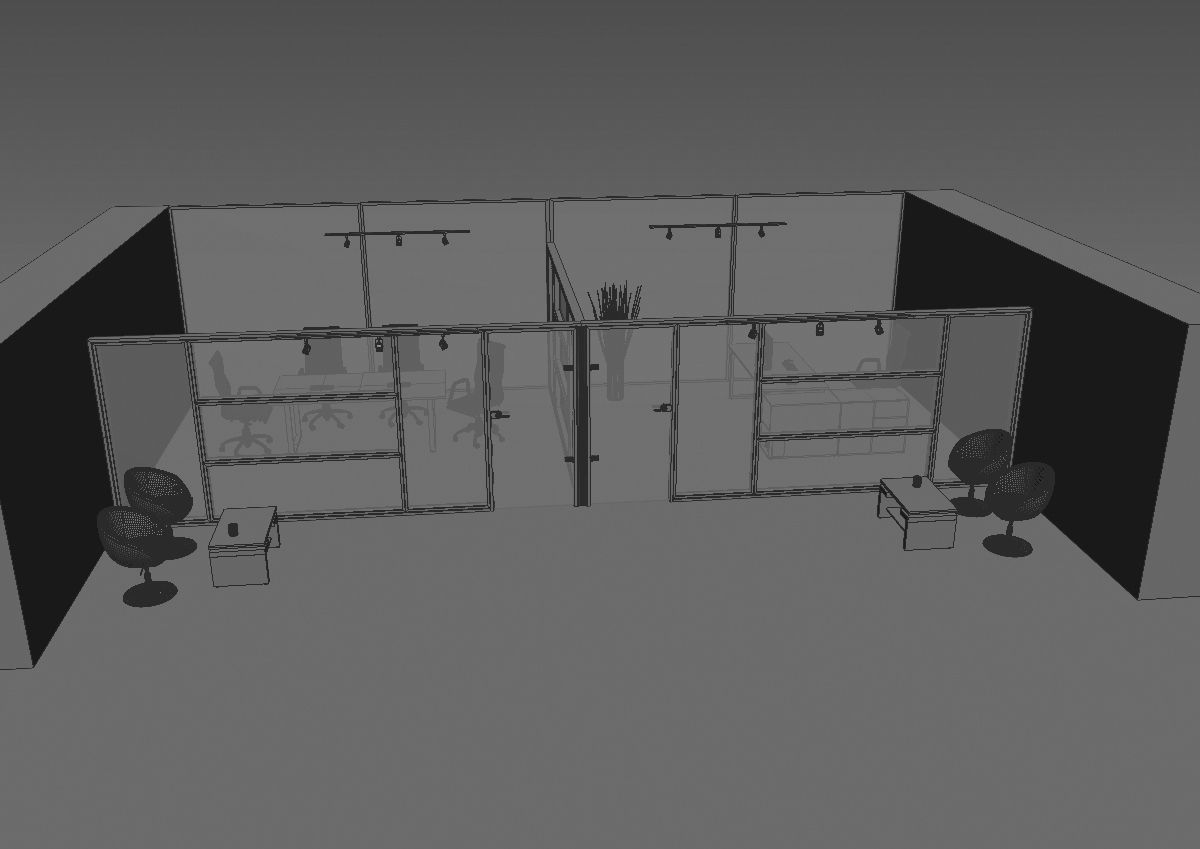 office  interior partition pr-822 a04 3D model_37