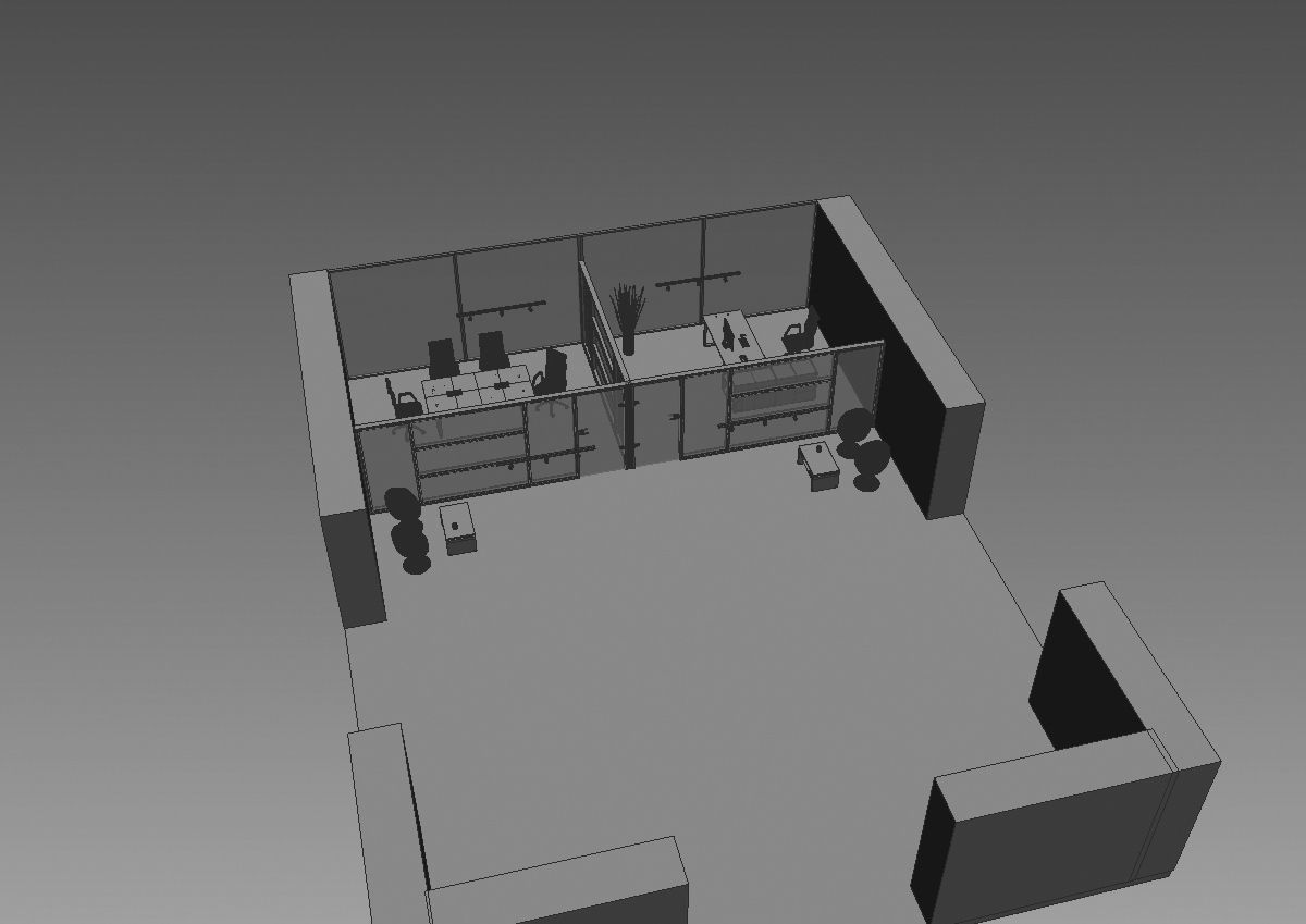 office  interior partition pr-822 a04 3D model_22