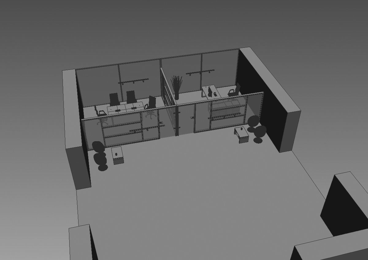 office  interior partition pr-822 a04 3D model_26