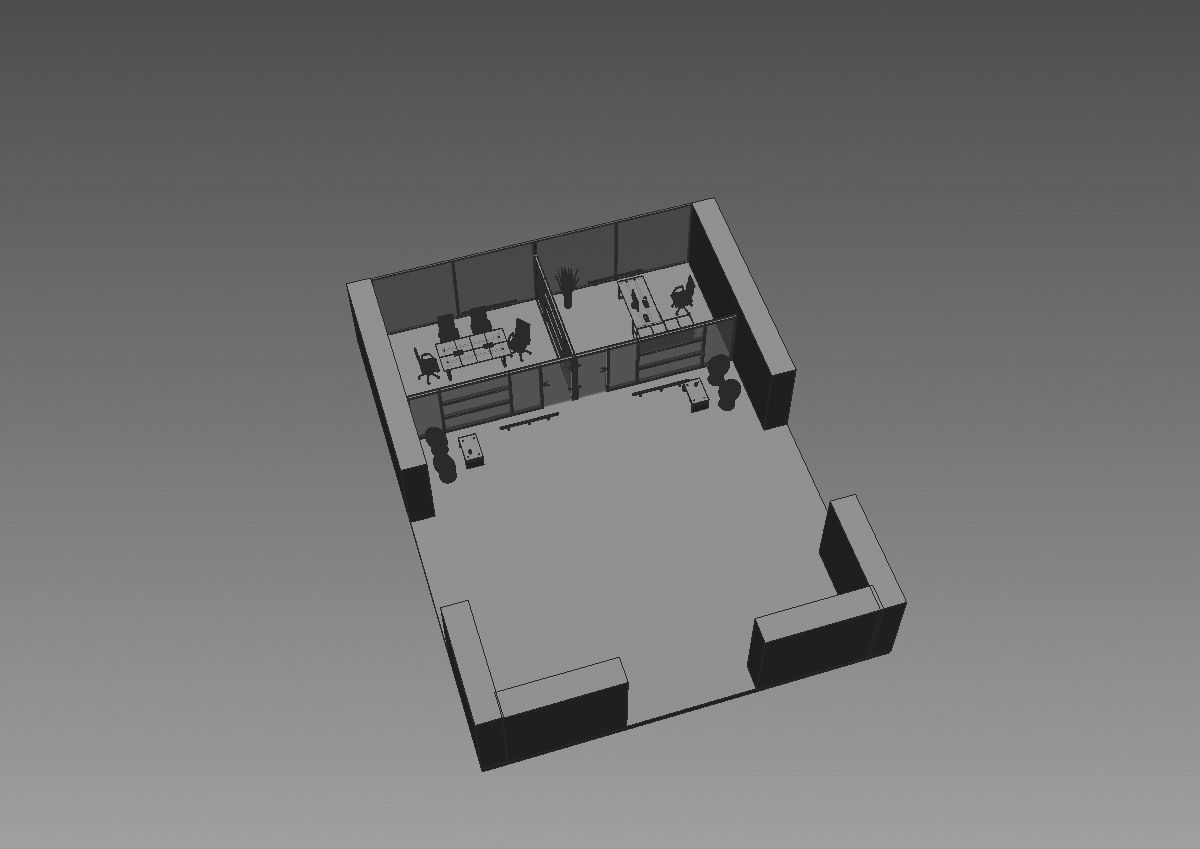 office  interior partition pr-822 a04 3D model_3