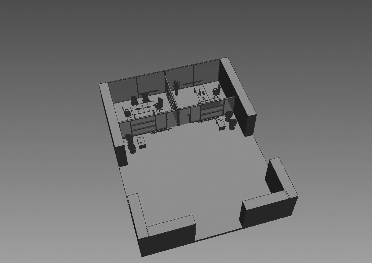 office  interior partition pr-822 a04 3D model_9