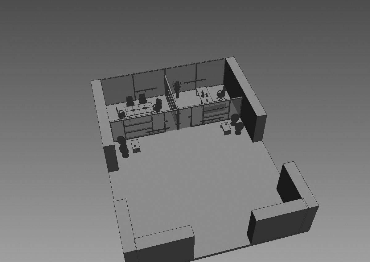 office  interior partition pr-822 a04 3D model_17