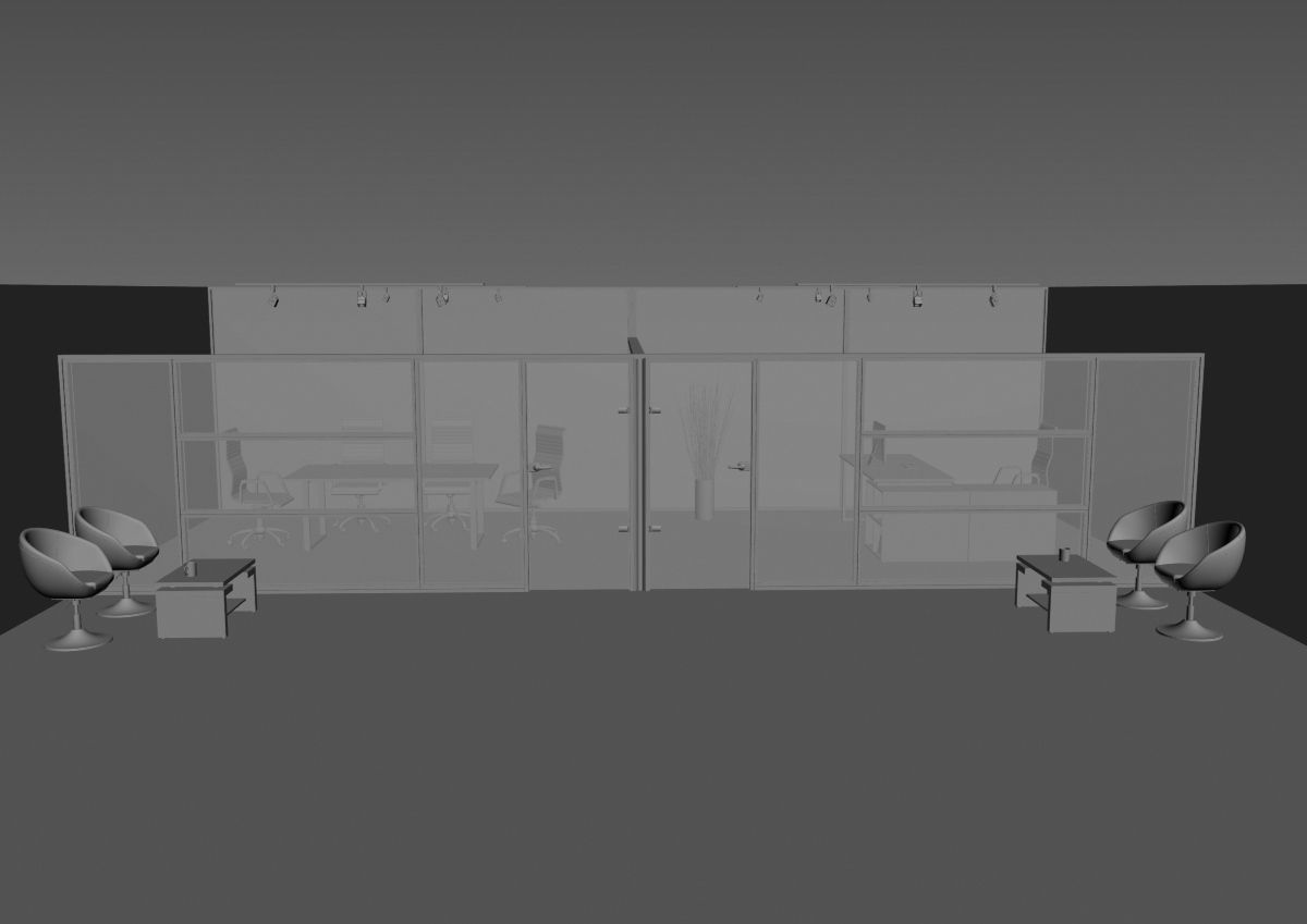 office  interior partition pr-822 a04 3D model_45